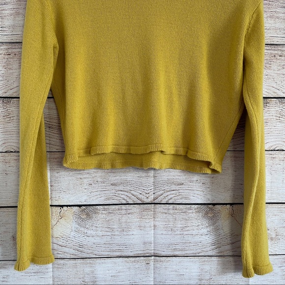 Brandy Melville Francesca Yellow Crop Sweater OS - Picture 4 of 8